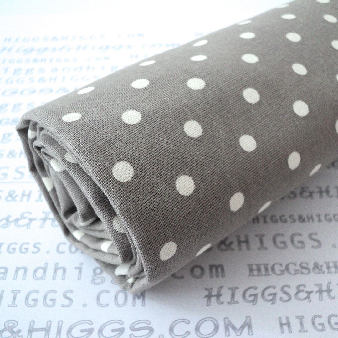 VINTAGE SPOTS DOTS CANVAS / LINEN LOOK FABRIC natural 100 COTTON